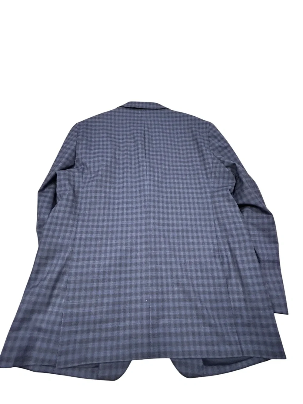 Jos. A. Bank Men's Tailored Fit Blue Check Blazer 46L 70% Wool Blend Fully Lined